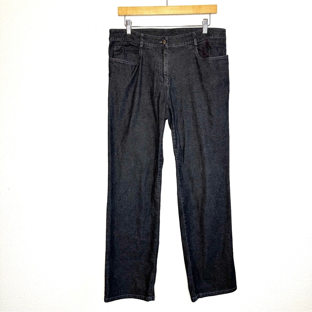 Eileen Fisher Straight Leg Black Denim Women’s Size Medium